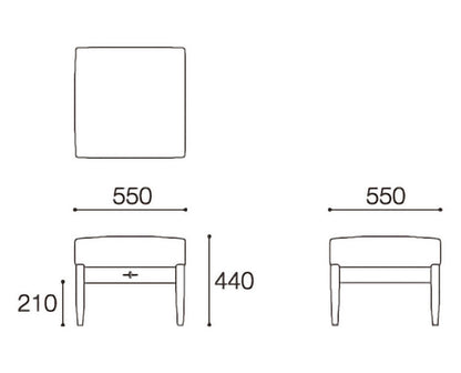 エッダ EDDA オットマン 北欧ビンテージスタイル シンプルデザイン オイルフィニッシュでナチュラル&ハンドメイド ハイクオリティロープライス 55cm×55cm×44cm ホワイト(代引不可)