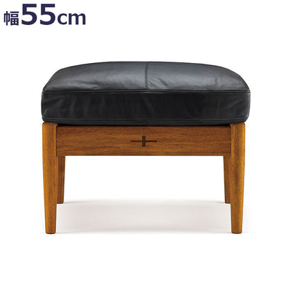 エッダ EDDA オットマン 北欧ビンテージスタイル シンプルデザイン オイルフィニッシュでナチュラル&ハンドメイド ハイクオリティロープライス 55cm×55cm×44cm 牛革 革 ブラック(代引不可)