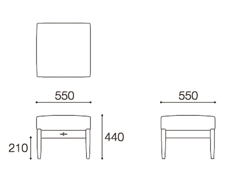 エッダ EDDA オットマン 北欧ビンテージスタイル シンプルデザイン オイルフィニッシュでナチュラル&ハンドメイド ハイクオリティロープライス 55cm×55cm×44cm 牛革 革 ブラック(代引不可)