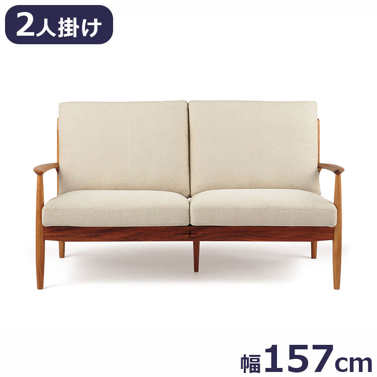 エッダ EDDA 2人掛ソファ 北欧ビンテージスタイル シンプルデザイン オイルフィニッシュでナチュラル&ハンドメイド ハイクオリティロープライス 157cm×83.5cm 2人 2人掛け ソファ ホワイト開梱設置 (代引不可)