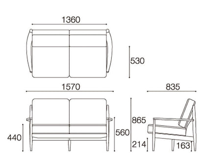 エッダ EDDA 2人掛ソファ 北欧ビンテージスタイル シンプルデザイン オイルフィニッシュでナチュラル&ハンドメイド ハイクオリティロープライス 157cm×83.5cm 2人 2人掛け ソファ ホワイト開梱設置 (代引不可)