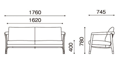 ボスコ BOSCO リビングソファ シンプルデザイン ニューオイルフィニッシュ ナチュラル&ハンドメイド ハイクオリティロープライス ソファ 176cm×74.5cm ダークブラウン(代引不可)