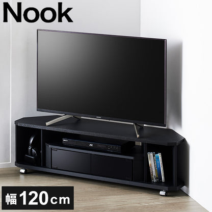 テレビ台 コーナータイプ コーナーテレビ台 幅120cm 奥行31cm ラック テレビラック 木目調 黒 おしゃれ 北欧 シンプル(代引不可)