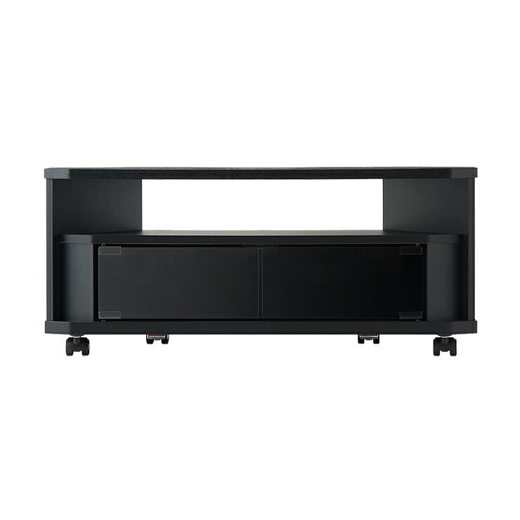 テレビ台 ローボード コーナー 幅79 ヌック コンパクト スリム テレビボード 収納 組み立て簡単 工具不要 おしゃれ 黒 背面収納 薄型 ラック(代引不可)