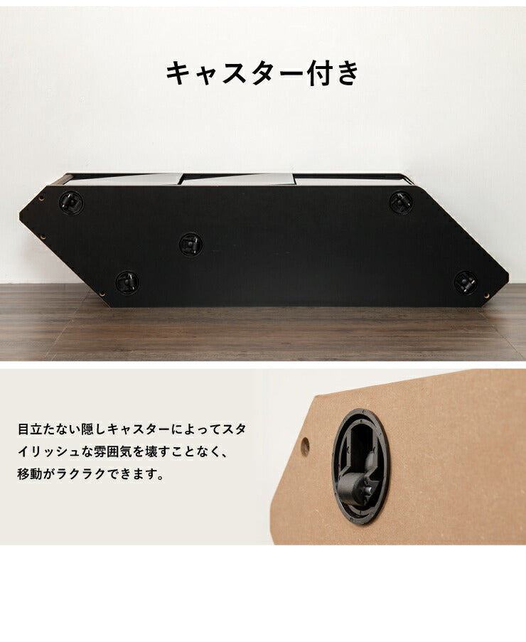 魅せる コーナーテレビ台 115cm キャスター付き 収納 耐荷重40kg 50V