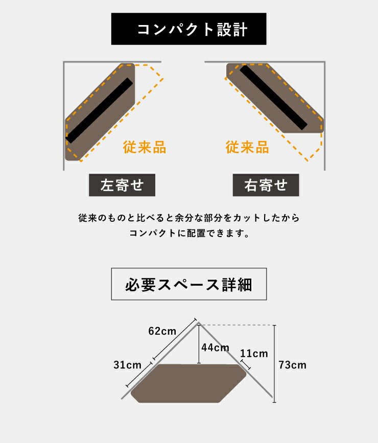 コーナーテレビ台 幅115 50型 50インチ コンパクト 小型 ブラウン おしゃれ TV台 テレビラック テレビ台 コーナーラック コーナー ローボード テレビボード TVボード 収納