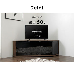 コーナーテレビ台 幅115 50型 50インチ コンパクト 小型 ブラウン おしゃれ TV台 テレビラック テレビ台 コーナーラック コーナー ローボード テレビボード TVボード 収納