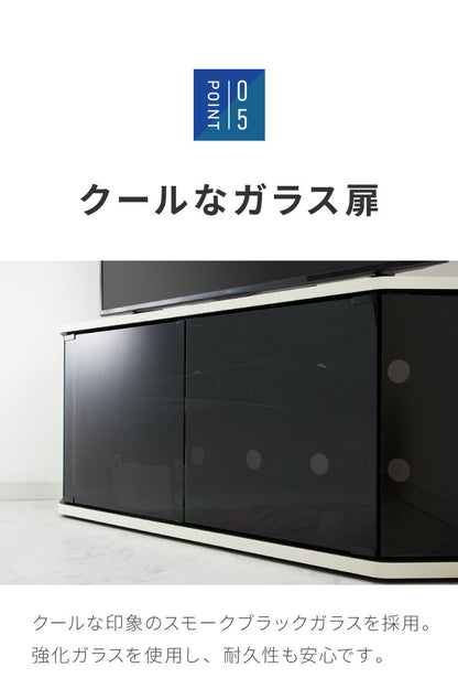テレビ台 コーナー 三角 テレビボード 木製 ホワイト ナチュラル 50インチ 50型 対応 TV台 AVラック キャスター付き テレビラック コーナーボード ロータイプ 幅115 奥行39 高さ46.3cm おしゃれ(代引不可)