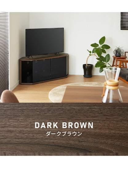 テレビ台 コーナー 三角 テレビボード 木製 ホワイト ナチュラル 50インチ 50型 対応 TV台 AVラック キャスター付き テレビラック コーナーボード ロータイプ 幅115 奥行39 高さ46.3cm おしゃれ(代引不可)