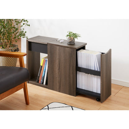 木目調 ソファサイド 収納庫 サイドテーブル ナイトテーブル 脇机 袖机 引き出し 本棚 コミックラック マンガ ブックラック(代引不可)