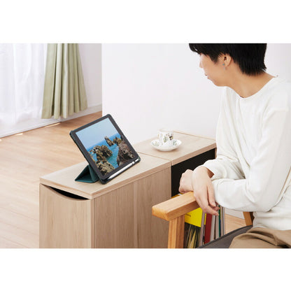 木目調 ソファサイド 収納庫 サイドテーブル ナイトテーブル 脇机 袖机 引き出し 本棚 コミックラック マンガ ブックラック(代引不可)