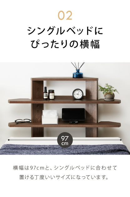 ヘッドボード 8段階 高さ調節 木目 後付け 木製 宮棚 ベッド ベッドフレーム ヘッドレスベッド シェルフ オープンラック 二段 2段 おしゃれ 北欧 ボード 宮 シングル フレーム(代引不可)