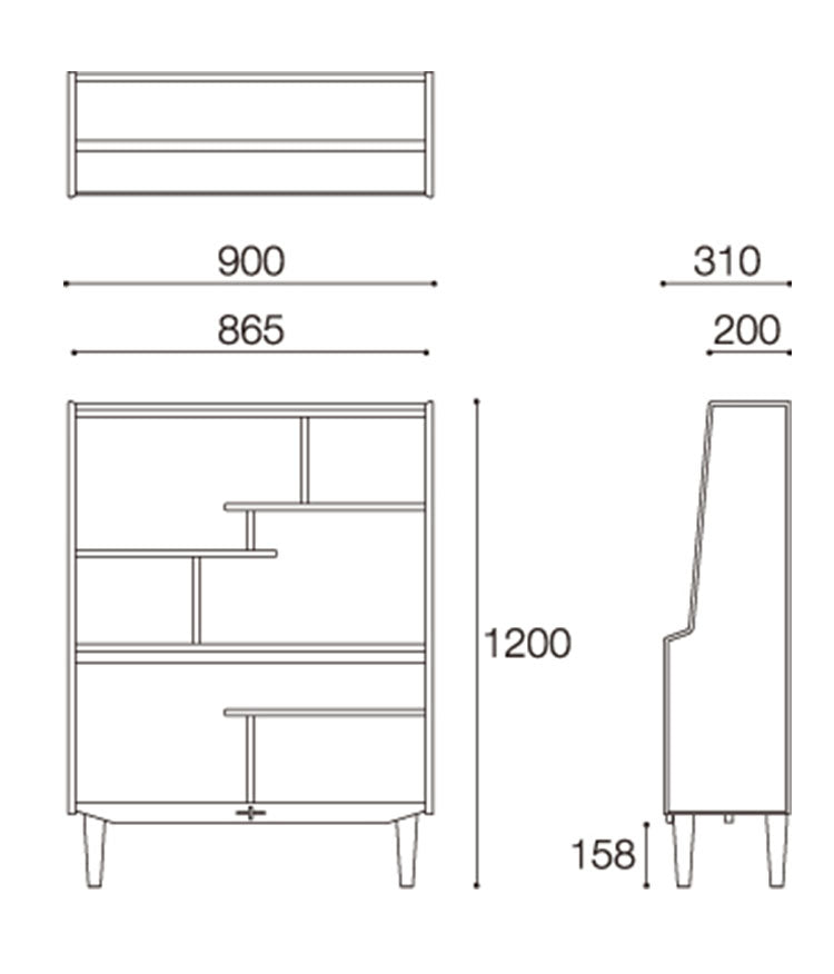 EDDA・オープンシェルフ チェスト ナチュラル ビンテージ おしゃれ シンプル モダン リビング 新生活 一人暮らし(代引不可)