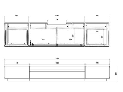 完成品 テレビ台 ストーン調 石目調 テレビボード TV台 AVボード AV台 収納 86インチ対応 幅200 リビング収納 ローボード 収納家具 木製 ウォールナット(代引不可)