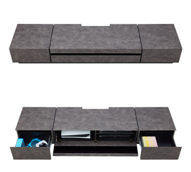 完成品 テレビ台 ストーン調 石目調 テレビボード TV台 AVボード AV台 収納 86インチ対応 幅200 リビング収納 ローボード 収納家具 木製 ウォールナット(代引不可)