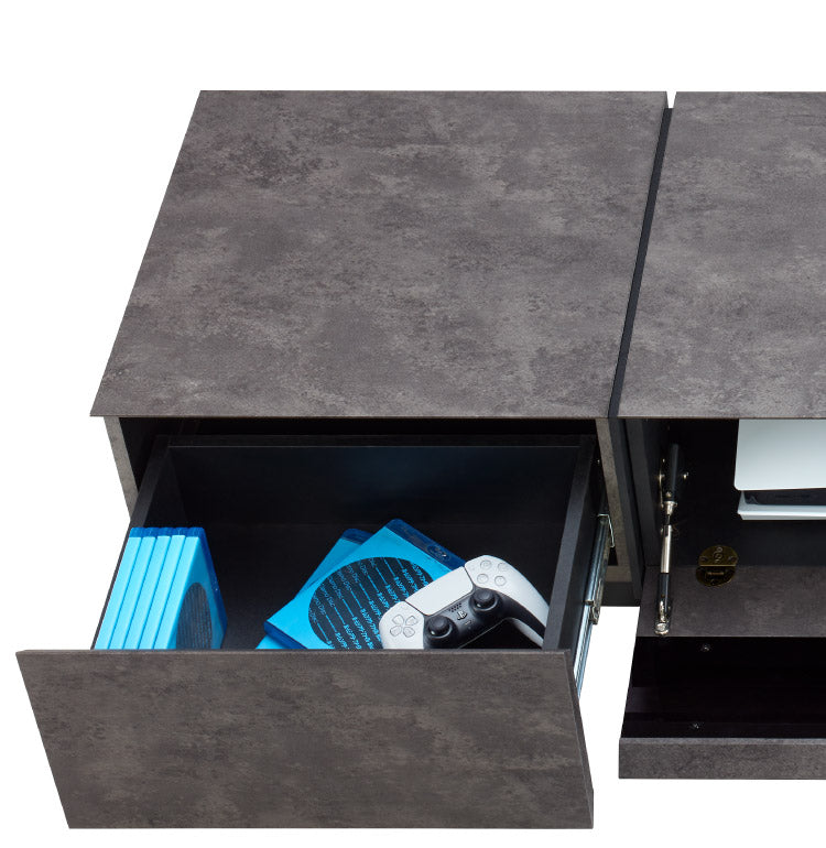 完成品 テレビ台 ストーン調 石目調 テレビボード TV台 AVボード AV台 収納 86インチ対応 幅200 リビング収納 ローボード 収納家具 木製 ウォールナット(代引不可)