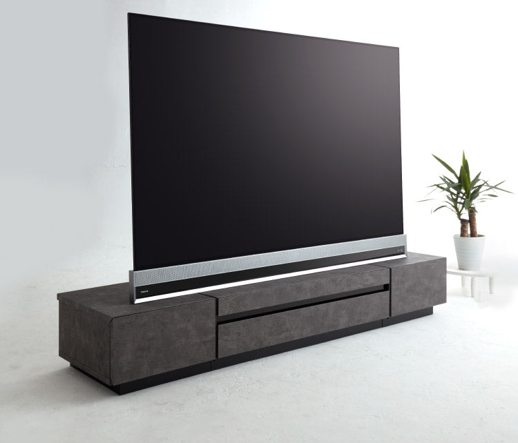 完成品 テレビ台 ストーン調 石目調 テレビボード TV台 AVボード AV台 収納 86インチ対応 幅200 リビング収納 ローボード 収納家具 木製 ウォールナット(代引不可)