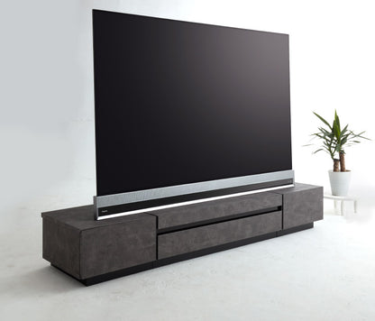 完成品 テレビ台 ストーン調 石目調 テレビボード TV台 AVボード AV台 収納 86インチ対応 幅200 リビング収納 ローボード 収納家具 木製 ウォールナット(代引不可)