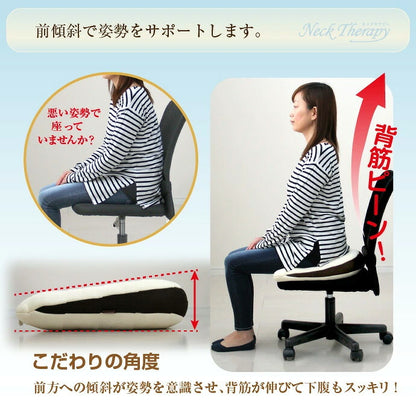 整体院の先生がお勧めする クッション 背筋キープ 約37×40cm 低反発ウレタンチップ ネックセラピー 背筋が伸びる 猫背改善(代引不可)
