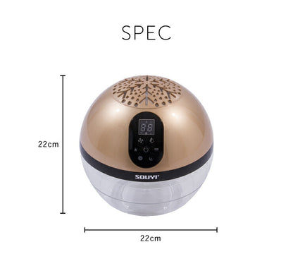 空気清浄機 小型 バイオナースボール DX「水で空気を洗う」 アロマ空気清浄機 大容量 除菌 消臭付 タイマー機能 PM2.5 対応 花粉 黄砂 LEDライト シャンパンゴールド ウッドスタイル 水空気洗浄器 ソウイジャパン