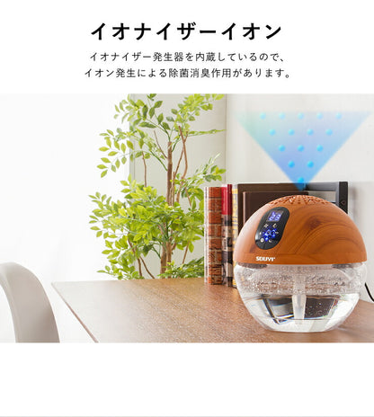 空気清浄機 小型 バイオナースボール DX「水で空気を洗う」 アロマ空気清浄機 大容量 除菌 消臭付 タイマー機能 PM2.5 対応 花粉 黄砂 LEDライト シャンパンゴールド ウッドスタイル 水空気洗浄器 ソウイジャパン