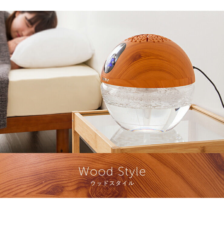 空気清浄機 小型 バイオナースボール DX「水で空気を洗う」 アロマ空気清浄機 大容量 除菌 消臭付 タイマー機能 PM2.5 対応 花粉 黄砂 LEDライト シャンパンゴールド ウッドスタイル 水空気洗浄器 ソウイジャパン