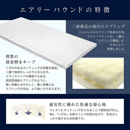 FranceBed フランスベッド エアリーバウント 高密度スプリング マットレス ウレタン 快適 睡眠