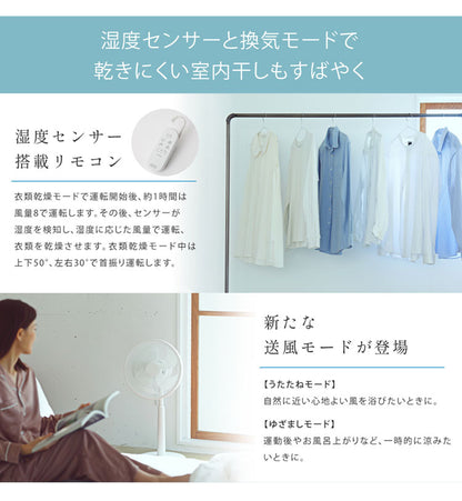 扇風機 サーキュレーター 省エネ DC 3D首振り シロカ siroca 強風 風量8段階 部屋干し 羽根約23cm 寝室 衣類乾燥 組立不要 暑さ対策 オンオフタイマー リビング 静か 一人暮らし SF-C213