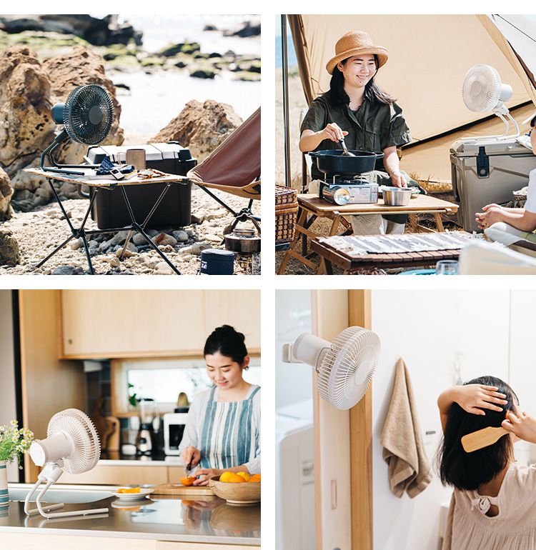 siroca シロカ コードレス 扇風機 ポータブルファン ANDON アンドン IP44対応 アウトドア キャンプ 吊り下げ クリップ ANDON FAN SF-PC171