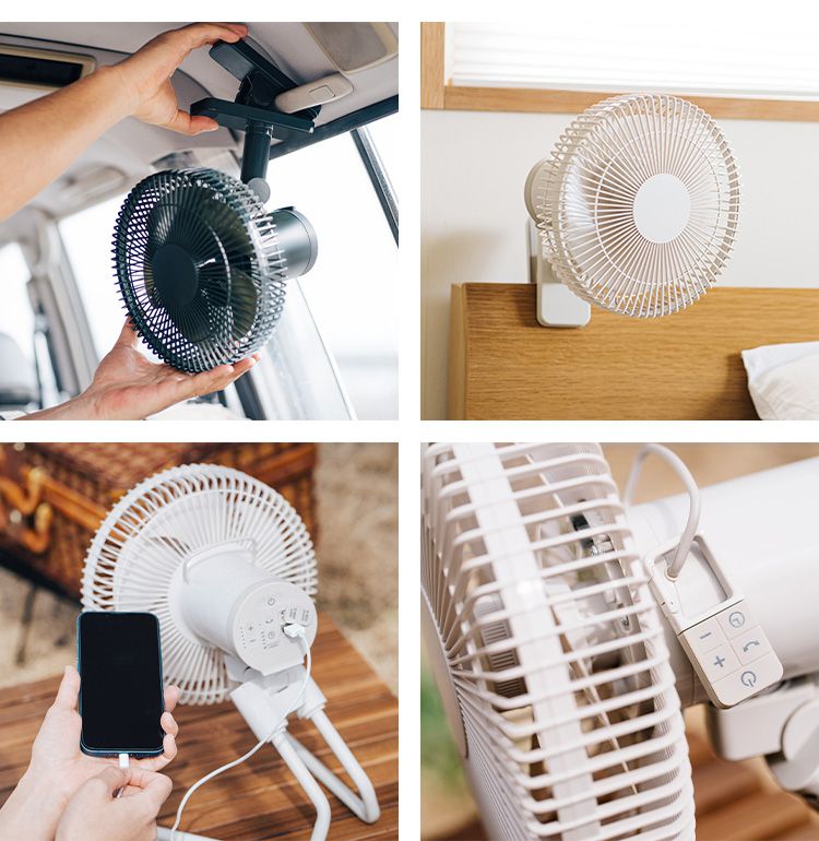 siroca シロカ コードレス 扇風機 ポータブルファン ANDON アンドン IP44対応 アウトドア キャンプ 吊り下げ クリップ ANDON FAN SF-PC171