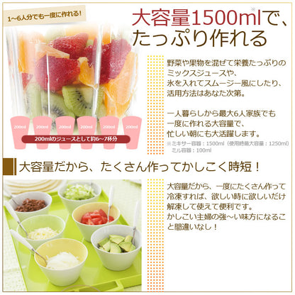 siroca crossline ミル付きミキサー SJM-115 スマート家電グランプリ 金賞受賞商品 ミルミキサー 大容量1500ml チタン6枚刃 4モード