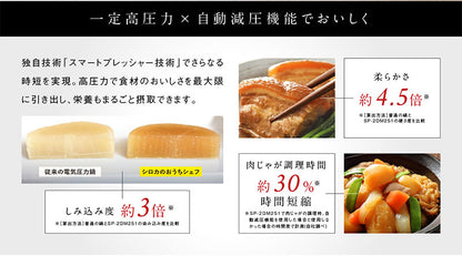 siroca シロカ 電気圧力鍋 おうちシェフ PRO レシピ本付き SP-2DP251(H) 圧力鍋 時短調理