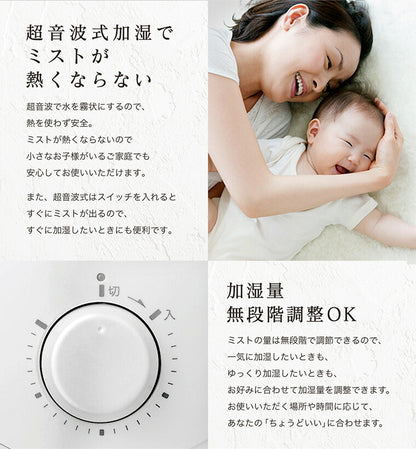 siroca シロカ 5L 超音波加湿器 抗菌仕様 加湿器 ミスト スチーム 大容量 超音波 SD-C113