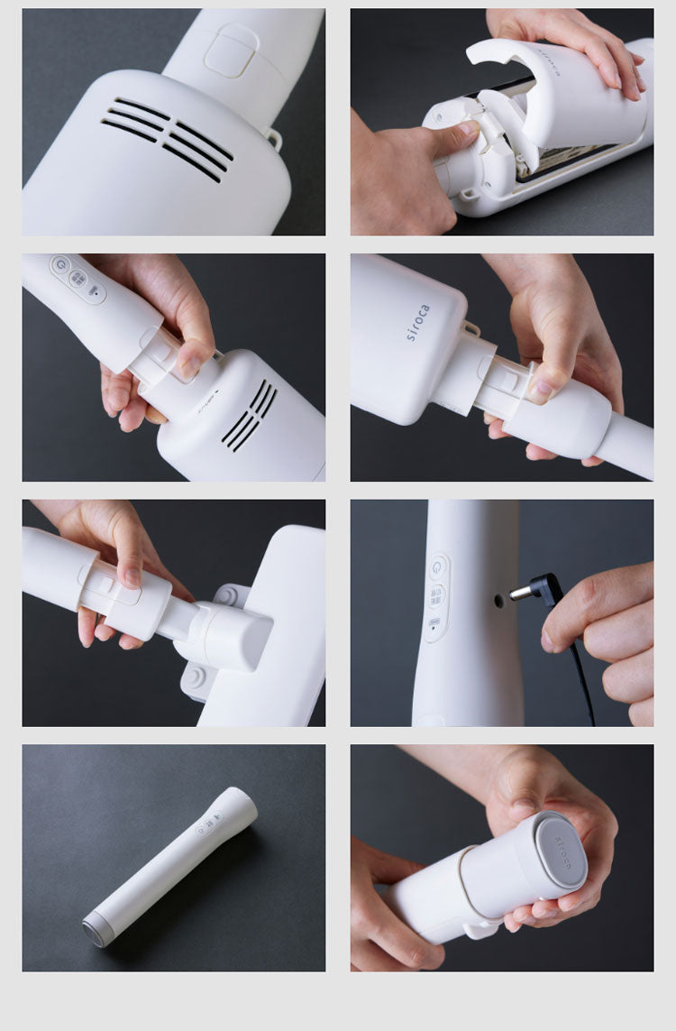 siroca 紙パック式 コードレス スティッククリーナー らくらクリーナー SV-SK151W 触れずにポイ パワフル吸引 集じん シロカ ホワイト