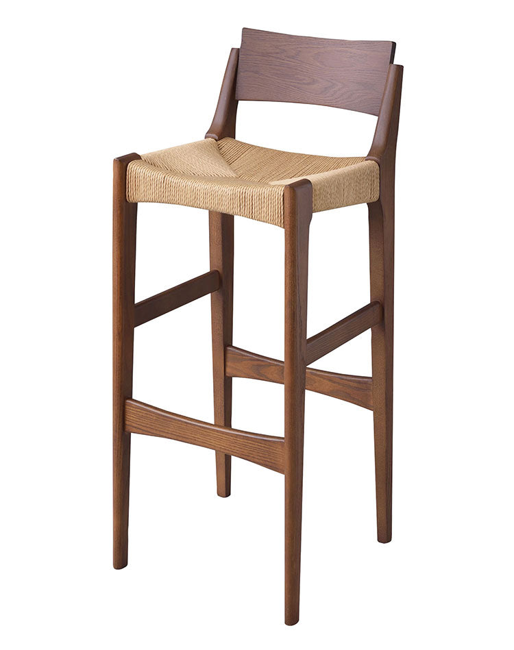 ペーパーコード ハイチェア 木製 木脚 スツール チェア カウンターチェア 椅子 イス 背もたれなし おしゃれ リゾート アジアン シンプル ナチュラル ブラウン 新生活(代引不可)