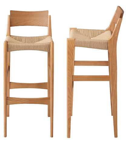 ペーパーコード ハイチェア 木製 木脚 スツール チェア カウンターチェア 椅子 イス 背もたれなし おしゃれ リゾート アジアン シンプル ナチュラル ブラウン 新生活(代引不可)