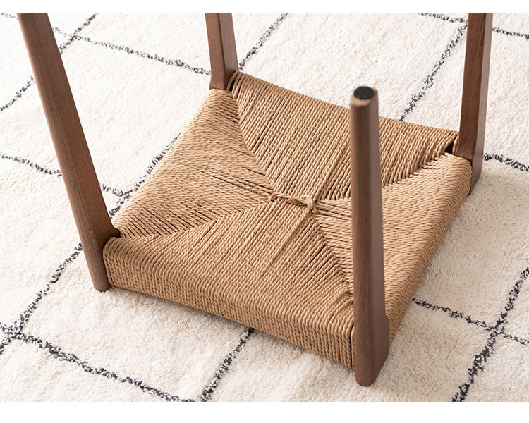 ペーパーコード木製 木脚 スツール チェア チェアー 椅子 イス 背もたれなし おしゃれ リゾート アジアン シンプル ナチュラル ブラウン オットマン(代引不可)