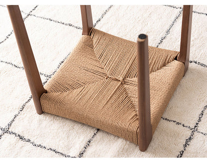 ペーパーコード木製 木脚 スツール チェア チェアー 椅子 イス 背もたれなし おしゃれ リゾート アジアン シンプル ナチュラル ブラウン オットマン(代引不可)