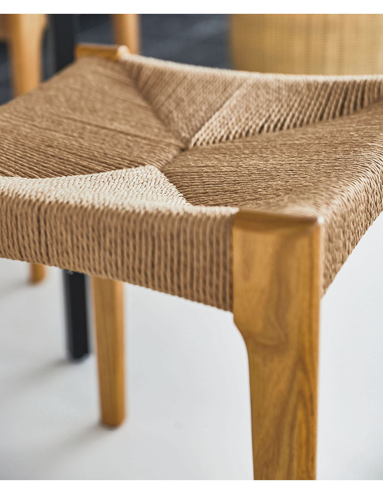 ペーパーコード木製 木脚 スツール チェア チェアー 椅子 イス 背もたれなし おしゃれ リゾート アジアン シンプル ナチュラル ブラウン オットマン(代引不可)