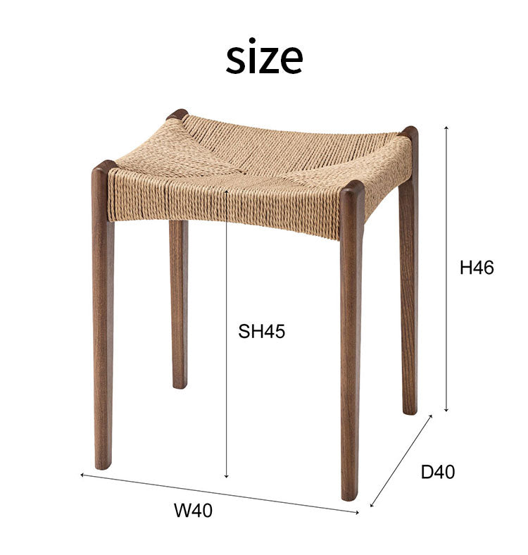 ペーパーコード木製 木脚 スツール チェア チェアー 椅子 イス 背もたれなし おしゃれ リゾート アジアン シンプル ナチュラル ブラウン オットマン(代引不可)
