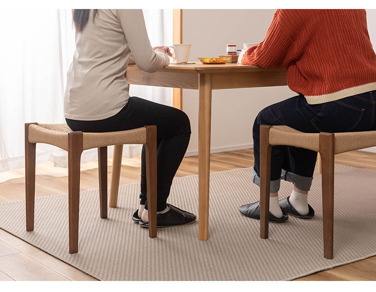 ペーパーコード木製 木脚 スツール チェア チェアー 椅子 イス 背もたれなし おしゃれ リゾート アジアン シンプル ナチュラル ブラウン オットマン(代引不可)