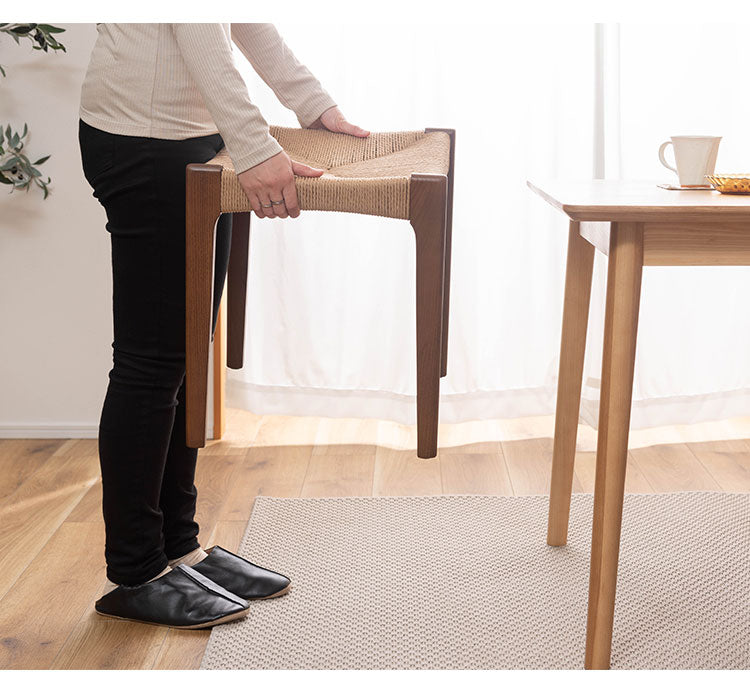 ペーパーコード木製 木脚 スツール チェア チェアー 椅子 イス 背もたれなし おしゃれ リゾート アジアン シンプル ナチュラル ブラウン オットマン(代引不可)