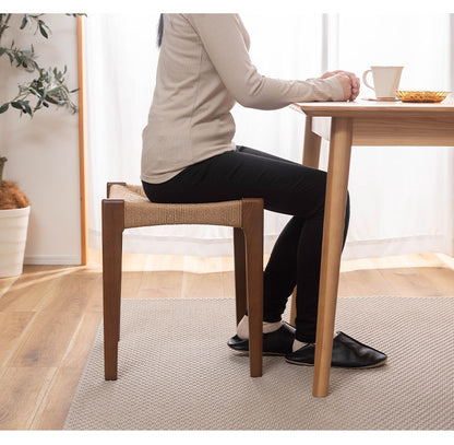 ペーパーコード木製 木脚 スツール チェア チェアー 椅子 イス 背もたれなし おしゃれ リゾート アジアン シンプル ナチュラル ブラウン オットマン(代引不可)