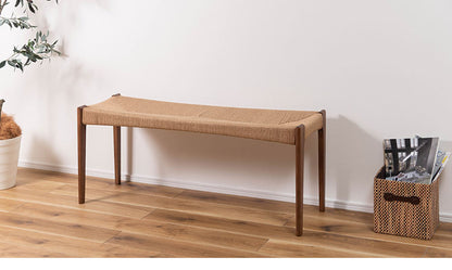 ペーパーコード ベンチ 幅105cm ダイニングベンチ 長椅子 チェア チェアー 椅子 イス 背もたれなし おしゃれ 木製 木脚 リゾート アジアン シンプル ナチュラル ブラウン(代引不可)