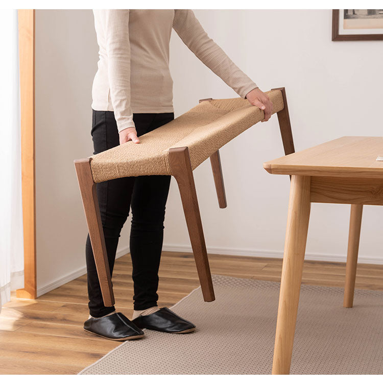 ペーパーコード ベンチ 幅105cm ダイニングベンチ 長椅子 チェア チェアー 椅子 イス 背もたれなし おしゃれ 木製 木脚 リゾート アジアン シンプル ナチュラル ブラウン(代引不可)