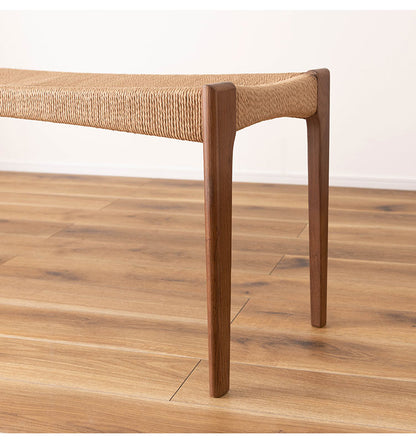 ペーパーコード ベンチ 幅105cm ダイニングベンチ 長椅子 チェア チェアー 椅子 イス 背もたれなし おしゃれ 木製 木脚 リゾート アジアン シンプル ナチュラル ブラウン(代引不可)