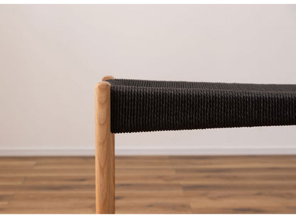 ペーパーコードベンチ ベンチ チェア イス 椅子 いす ペーパーコード 天然木 アッシュ ウレタン塗装 ブラック 黒 シンプル ナチュラル 北欧 シック インテリア 一人暮らし おしゃれ(代引不可)