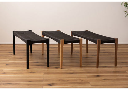 ペーパーコードベンチ ベンチ チェア イス 椅子 いす ペーパーコード 天然木 アッシュ ウレタン塗装 ブラック 黒 シンプル ナチュラル 北欧 シック インテリア 一人暮らし おしゃれ(代引不可)