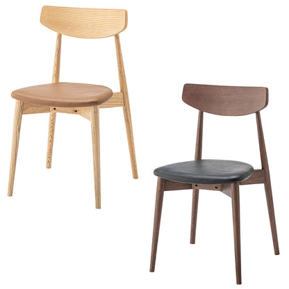 ダイニングチェア チェア チェアー おしゃれ 椅子 いす イス モダン 木製 天然木 ミッドセンチュリー シンプル アームレス 肘なし 背もたれ 合皮 ソフトレザー 座面高 45cm 完成品(代引不可)