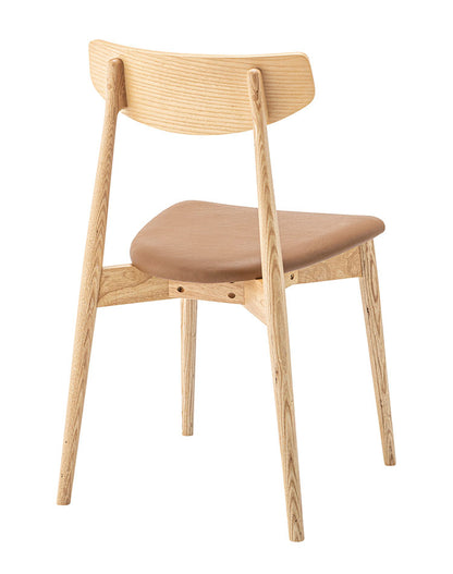 ダイニングチェア チェア チェアー おしゃれ 椅子 いす イス モダン 木製 天然木 ミッドセンチュリー シンプル アームレス 肘なし 背もたれ 合皮 ソフトレザー 座面高 45cm 完成品(代引不可)